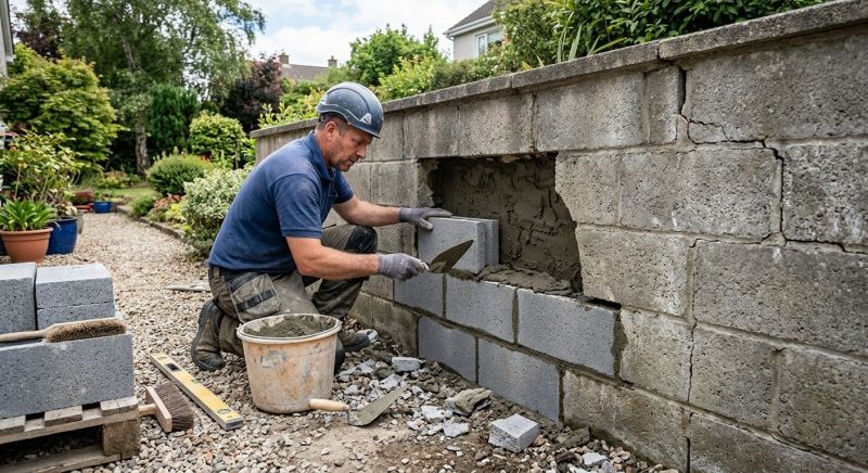 Concrete Block Wall Repair in Daytona Beach, FL